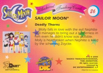 2000 Dart Sailor Moon Archival #26 Deadly Thorns Back