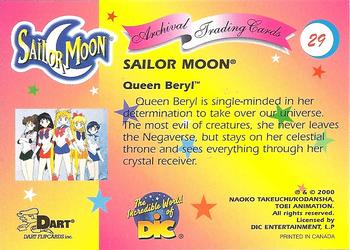 2000 Dart Sailor Moon Archival #29 Queen Beryl Back