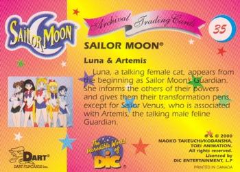 2000 Dart Sailor Moon Archival #35 Luna & Artemis Back