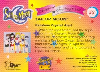 2000 Dart Sailor Moon Archival #52 Rainbow Crystal Alert Back
