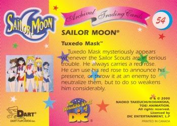 2000 Dart Sailor Moon Archival #54 Tuxedo Mask Back
