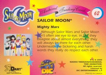 2000 Dart Sailor Moon Archival #62 Mighty Mars Back