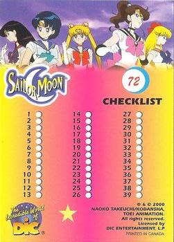 2000 Dart Sailor Moon Archival #72 Checklist Front