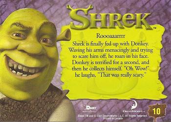 2001 Dart Shrek #10 Roooaaarrrr Back