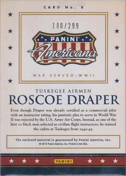 2012 Panini Americana Heroes & Legends - US Military Elite Materials #8 Roscoe Draper Back