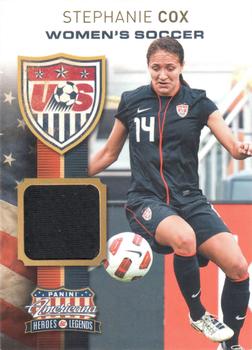 2012 Panini Americana Heroes & Legends - US Women's Soccer Team Materials #20 Stephanie Cox Front