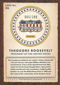2012 Panini Americana Heroes & Legends - Elite Color Photo #26 Theodore Roosevelt Back