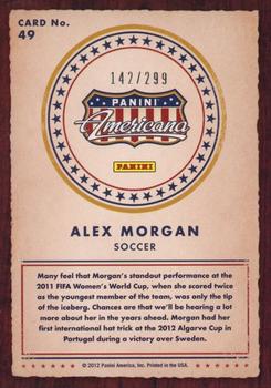 2012 Panini Americana Heroes & Legends - Elite Color Photo #49 Alex Morgan Back