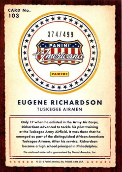 2012 Panini Americana Heroes & Legends - Elite Materials #103 Eugene Richardson Back