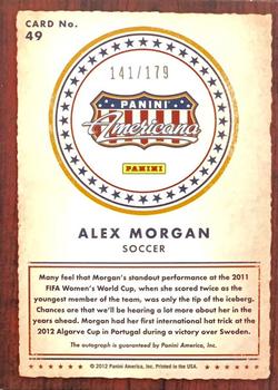 2012 Panini Americana Heroes & Legends - Elite Signatures #49 Alex Morgan Back