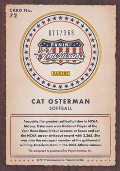 2012 Panini Americana Heroes & Legends - Elite Signatures #72 Cat Osterman Back