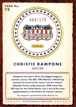 2012 Panini Americana Heroes & Legends - Elite Signatures #75 Christie Rampone Back