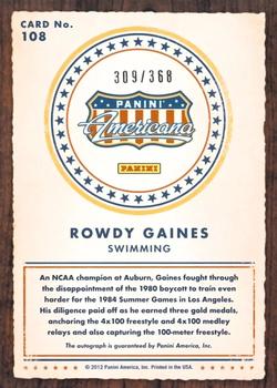 2012 Panini Americana Heroes & Legends - Elite Signatures #108 Rowdy Gaines Back