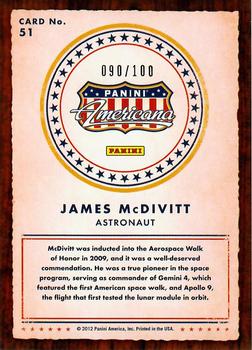 2012 Panini Americana Heroes & Legends - Bronze Proof #51 James McDivitt Back