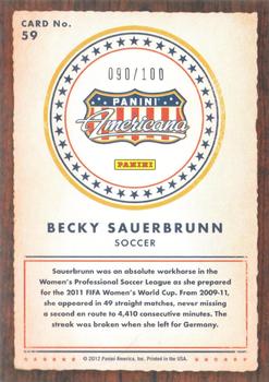 2012 Panini Americana Heroes & Legends - Bronze Proof #59 Becky Sauerbrunn Back