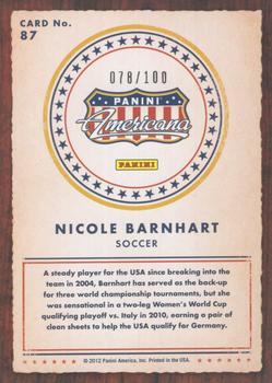 2012 Panini Americana Heroes & Legends - Bronze Proof #87 Nicole Barnhart Back