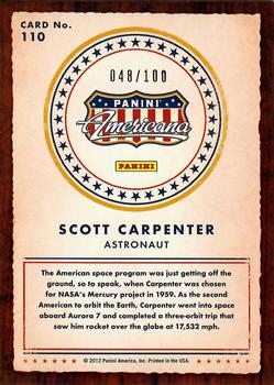 2012 Panini Americana Heroes & Legends - Bronze Proof #110 Scott Carpenter Back