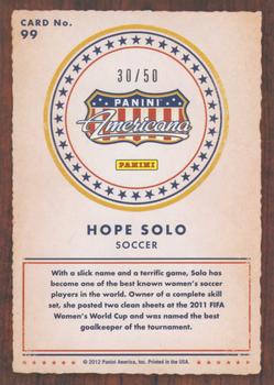 2012 Panini Americana Heroes & Legends - Silver Proof #99 Hope Solo Back