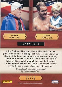 2012 Panini Americana Heroes & Legends - USA Dual Materials #3 Gary Hall Sr. / Gary Hall Jr. Back
