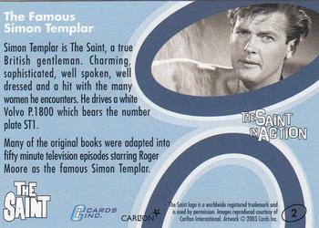 2003 Cards Inc. Best of the Saint #2 The Famous Simon Templar Back
