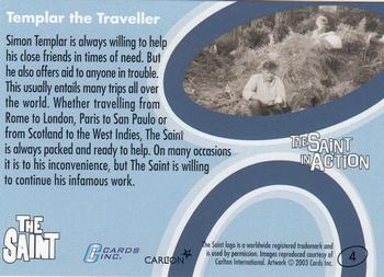 2003 Cards Inc. Best of the Saint #4 Templar the Traveller Back