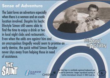 2003 Cards Inc. Best of the Saint #6 Sense of Adventure Back