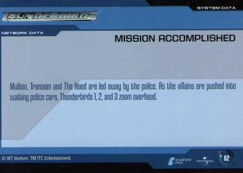 2001 Cards Inc. Thunderbirds Are Go #62 Mission Accomplished Back