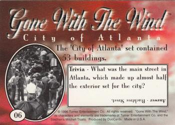 1995 DuoCards Gone With the Wind #6 City of Atlanta Back