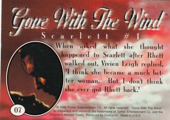 1995 DuoCards Gone With the Wind #7 Scarlett #1 Back