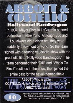 1996 DuoCards Abbott and Costello #10 Hollywood Bandwagon Back