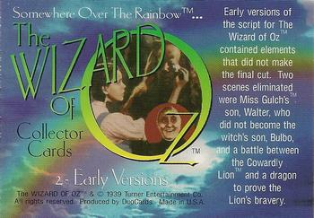 1996 DuoCards The Wizard of Oz #2 Early Versions Back