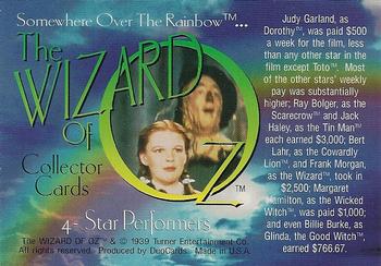 1996 DuoCards The Wizard of Oz #4 Star Performers Back