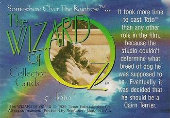 1996 DuoCards The Wizard of Oz #5 Toto Back