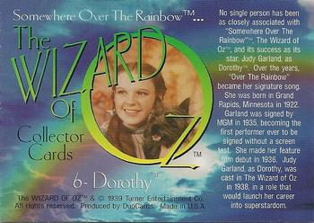 1996 DuoCards The Wizard of Oz #6 Dorothy Back