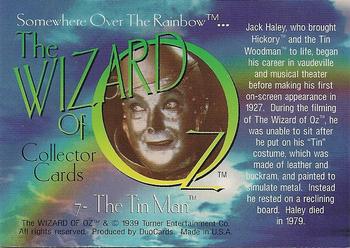 1996 DuoCards The Wizard of Oz #7 The Tin Man Back