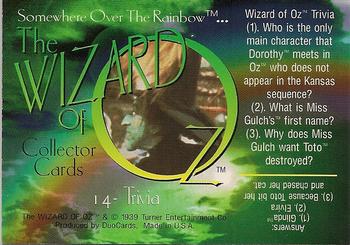 1996 DuoCards The Wizard of Oz #14 Trivia Back