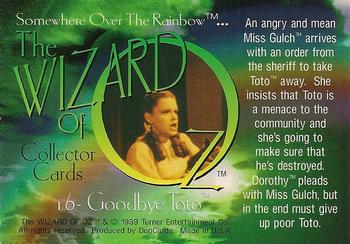 1996 DuoCards The Wizard of Oz #16 Goodbye Toto Back