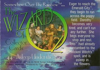 1996 DuoCards The Wizard of Oz #44 Asleep Under the Spell Back