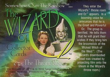1996 DuoCards The Wizard of Oz #53 The Throne Room Back