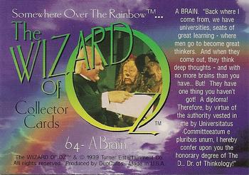 1996 DuoCards The Wizard of Oz #64 A Brain Back