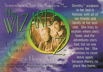 1996 DuoCards The Wizard of Oz #71 Home Again Back