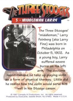 1997 DuoCards The Three Stooges #5 Middleman Larry Back