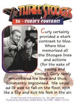 1997 DuoCards The Three Stooges #26 Curly's Contrast Back