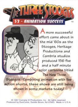 1997 DuoCards The Three Stooges #53 Animation Success Back