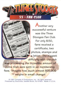1997 DuoCards The Three Stooges #55 Fan Club Back