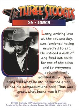 1997 DuoCards The Three Stooges #56 Lunch Back