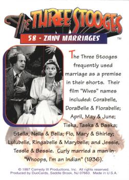1997 DuoCards The Three Stooges #58 Zany Marriages Back