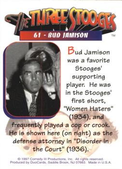 1997 DuoCards The Three Stooges #61 Bud Jamison Back