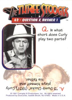 1997 DuoCards The Three Stooges #62 Question & Answer I Back