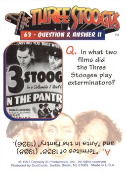 1997 DuoCards The Three Stooges #63 Question & Answer II Back